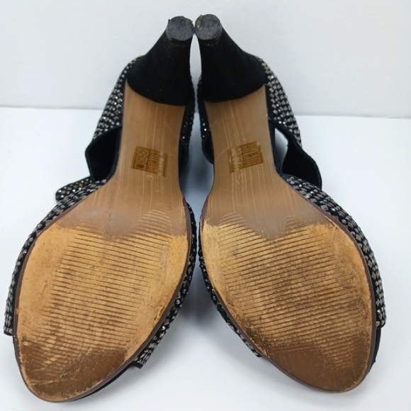 JEFFREY CAMPBELL Rally Black Suede Studded Peep Toe Booties WornButNotWo… - Picture 10 of 16